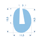 P134 - Foam rubber U profile - 11x15mm (copie)