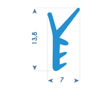 P150 - TPE profile for sliding door - 7x14 mm