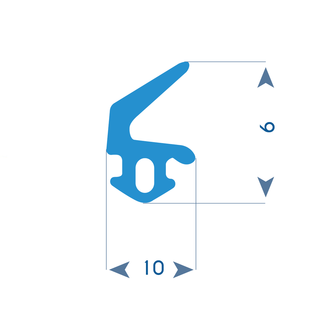 P154 - TPE profile for PVC frame - 6x10mm  (copie)