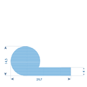 P179 -  foam rubber P profile - 30x14,5 mm