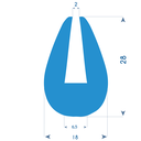 P189 - Rubber U profile - 18x28mm