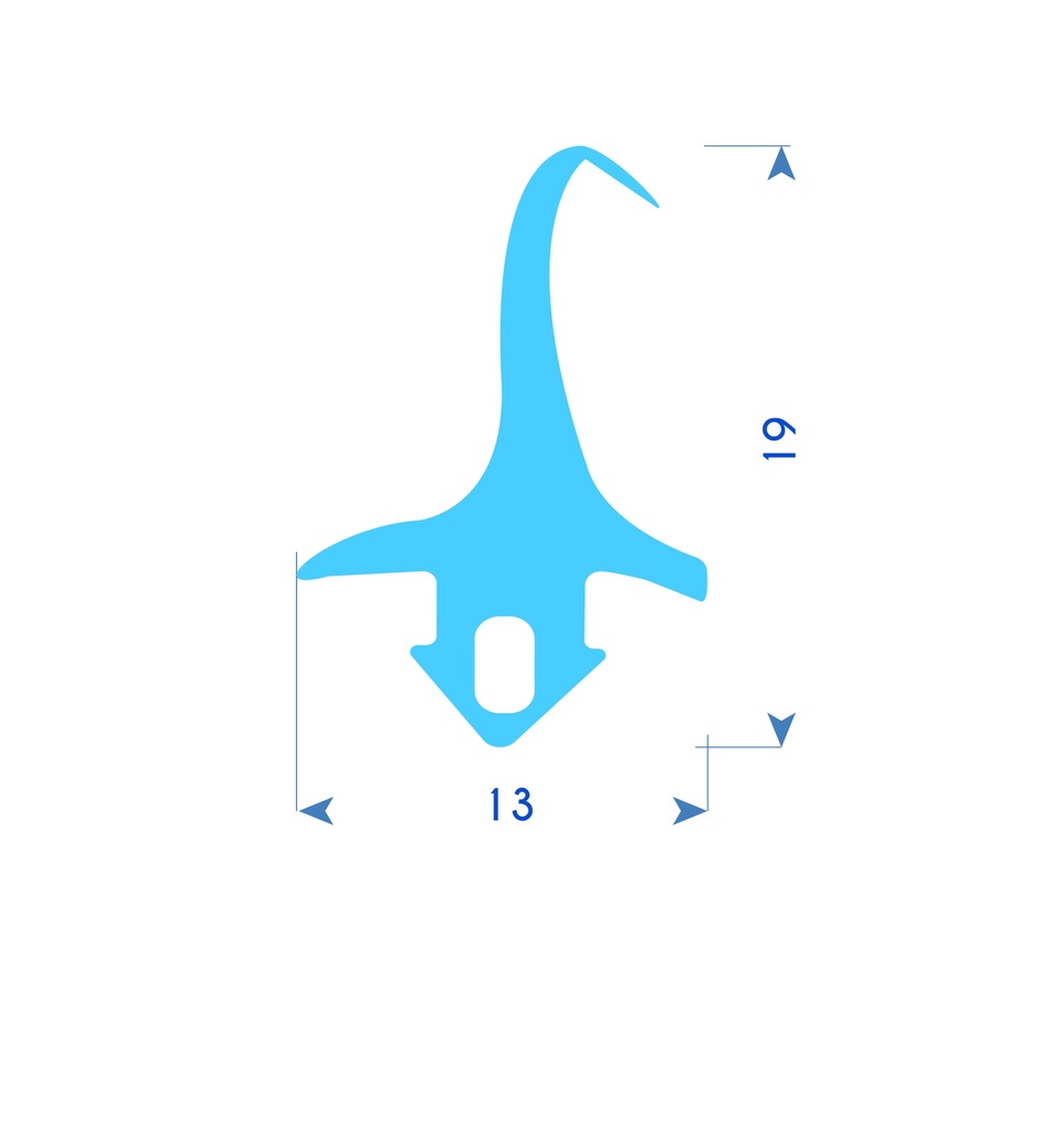 P210 - Rubber profile for alluminium frame - 13x19mm (copie)