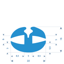 P220 - H-shaped glazing profile - 22x16 mm (copie)
