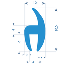 P221 - H-shaped glazing profile - 10x20,5 mm (copie)