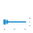 P222 - T-profile - 4x22 mm