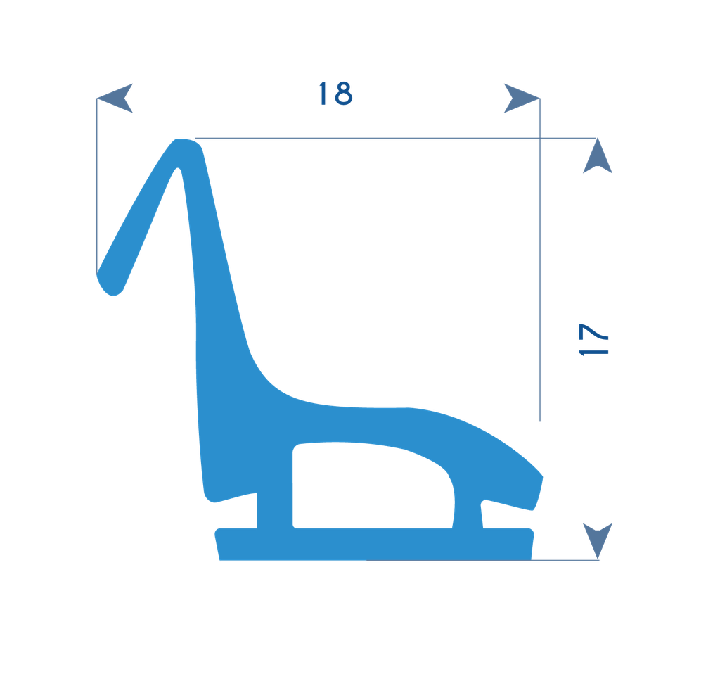 P20 - TPE profile for alluminium frame - 19x17mm (copie)