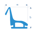 P20 - Profilé TPE pour cadre en aluminium - 19x17 mm