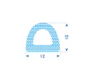 P12 - Zelfklevend schuimrubber D-profiel - 12x8 mm