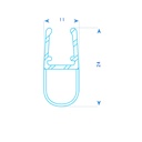 P1755 - Douchedeurafdichting met grote bel - glas van 6 tot 8 mm