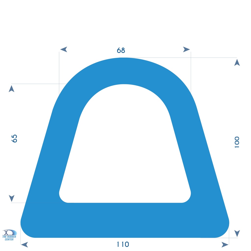 Rubber D-fender profile - 110x100 mm