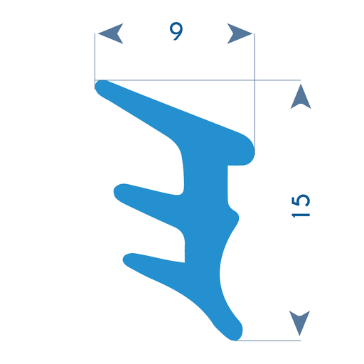 P49 - TPE-beglazingsafdichting - 12x15 mm