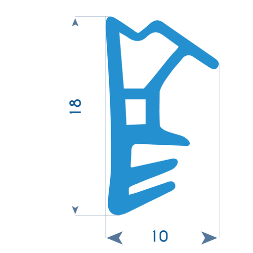 P71 - TPE profile for wooden frame - 9x18mm 