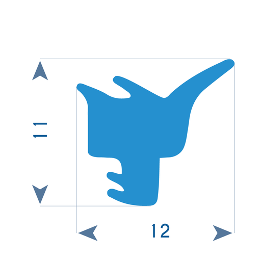 P111 - TPE profile for PVC frame - 9x11mm  