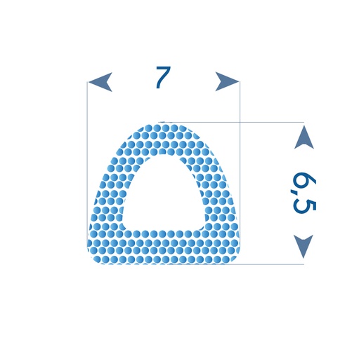 P11 - shop Self adhesive foam rubber D profile  - 8x6 mm (copie)