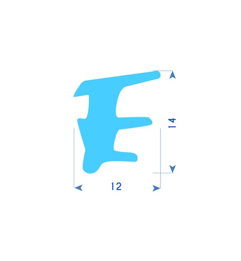 P53 - Rubber glazing seal - 12x14mm  (copie)