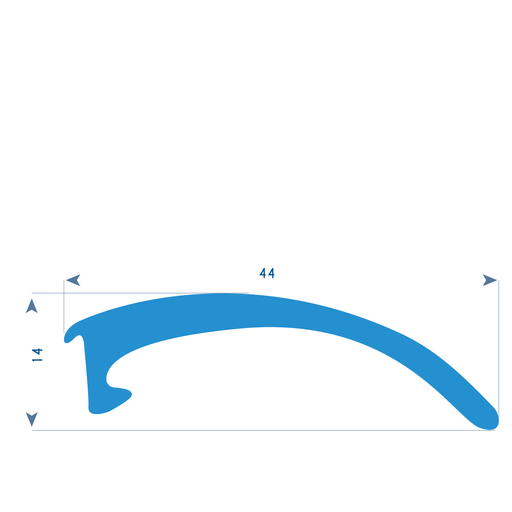 P104 - TPE seal for veranda frames and greenhouses - 44x14 mm  (copie)