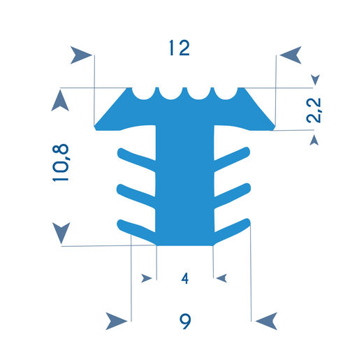 P107 - Stair profile -  12x10,8 mm