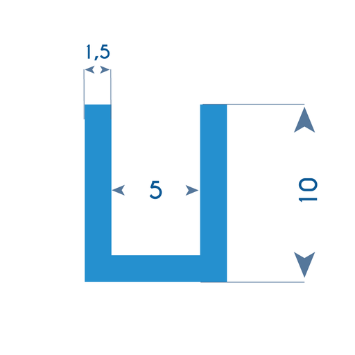 P117 - Rubber U profile - 8x10mm