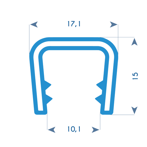 P149 - U-profile for edge protection - 17x15mm