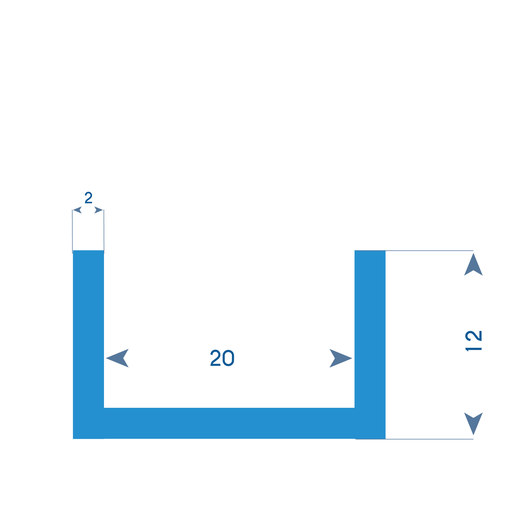 P152 - Rubber U profile - 24x12mm