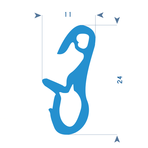 P181 - TPE profile for aluminium frame - 11x24mm (copie)