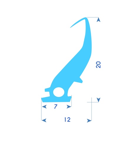 P208 - Rubber profile for alluminium frame - 12x20mm