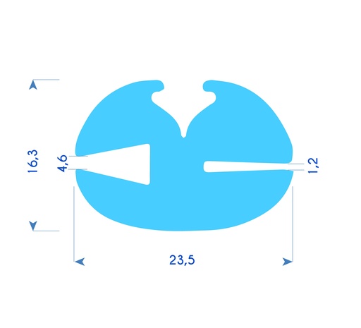 P219 -  H-shaped glazing profile - 24x16 mm