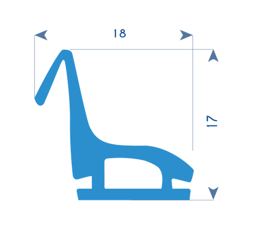 P20 - TPE profile for alluminium frame - 19x17mm (copie)