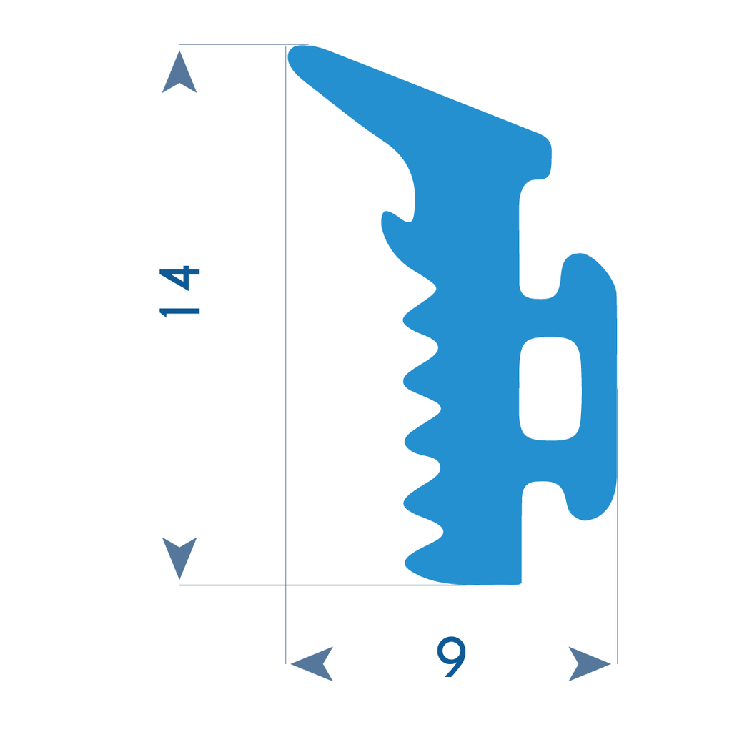 P38 - shop Silicone profile for aluminium frame - 14x9mm